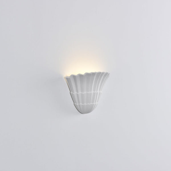 modern white plaster sculptural wall sconce