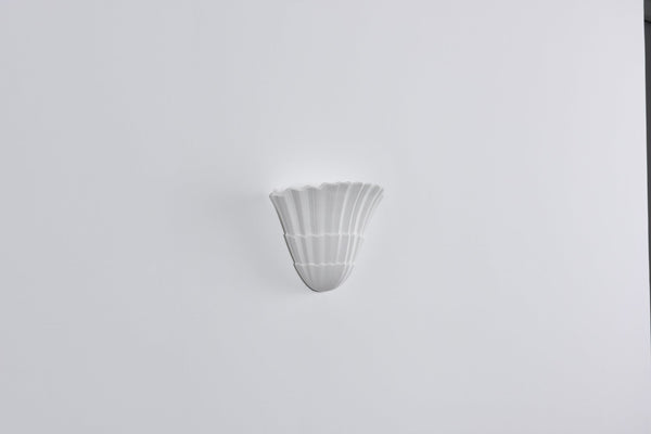 modern white plaster sculptural wall sconce