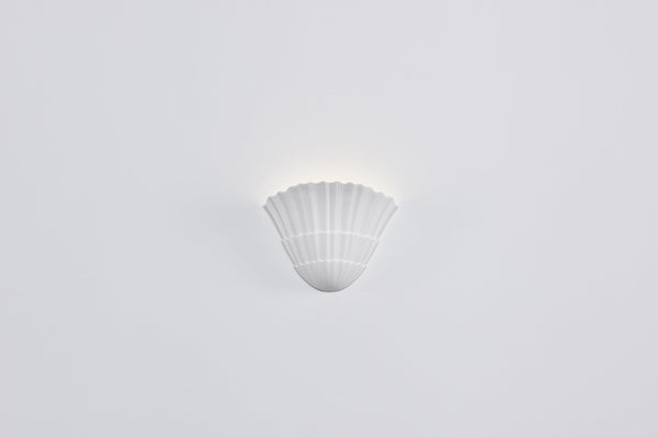 modern white plaster sculptural wall sconce