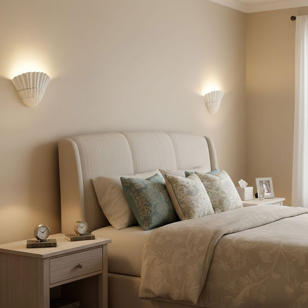 modern white plaster sculptural wall sconce