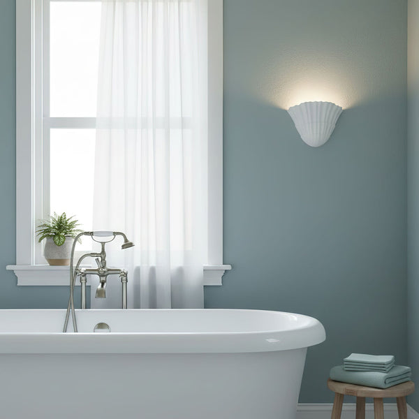 modern white plaster sculptural wall sconce