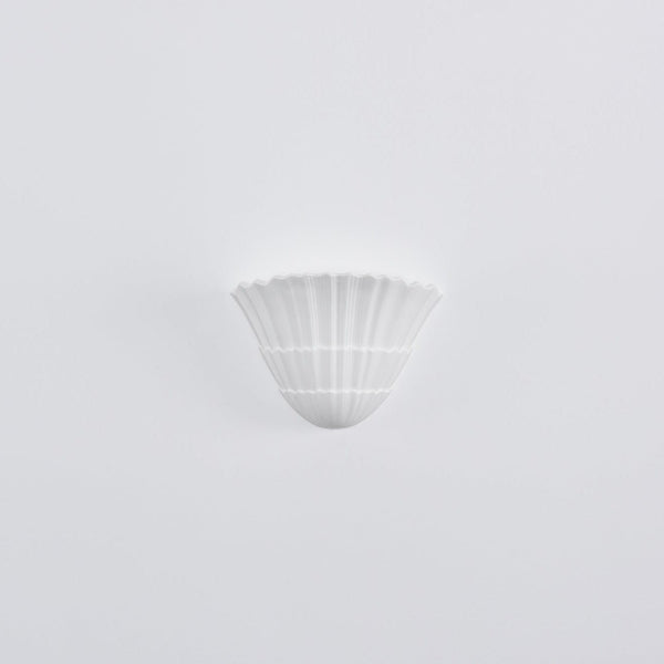 modern white plaster sculptural wall sconce