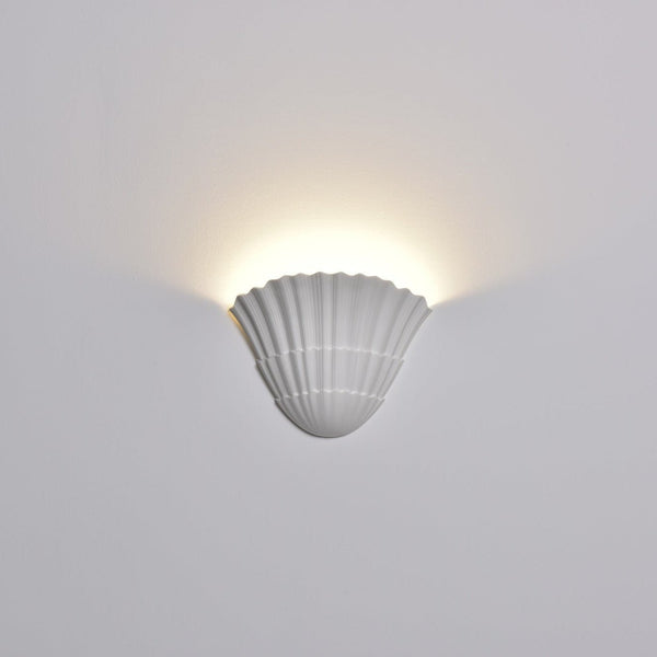 modern white plaster sculptural wall sconce