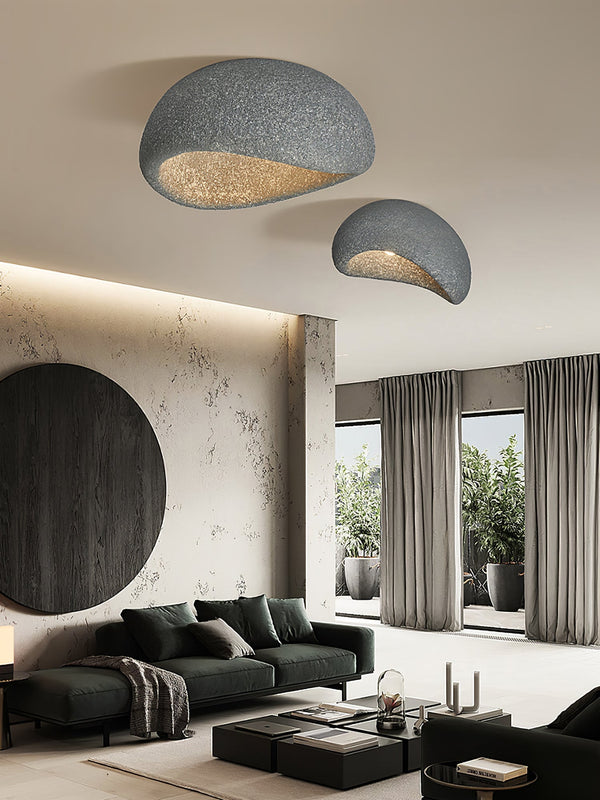 modern white polystyrene cloud flush mount ceiling light