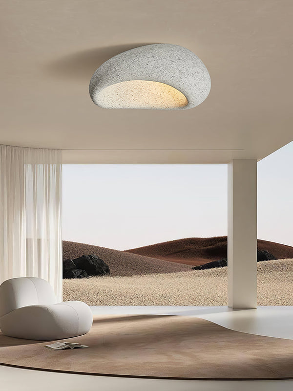 modern white polystyrene cloud flush mount ceiling light