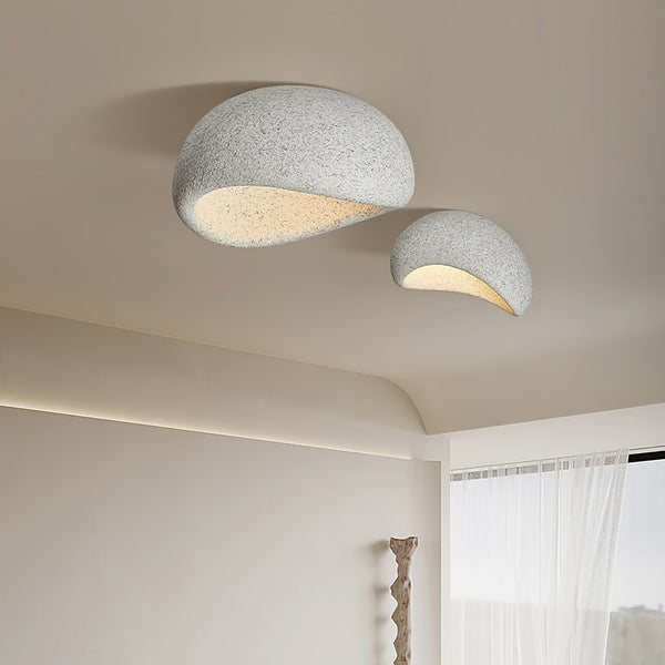 modern white polystyrene cloud flush mount ceiling light