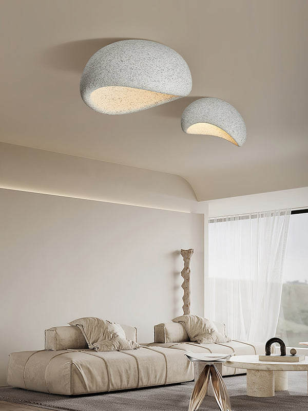 modern white polystyrene cloud flush mount ceiling light