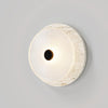 modern white travertine glass disc wall lamp
