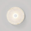 modern white travertine glass disc wall lamp