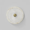 modern white travertine glass disc wall lamp