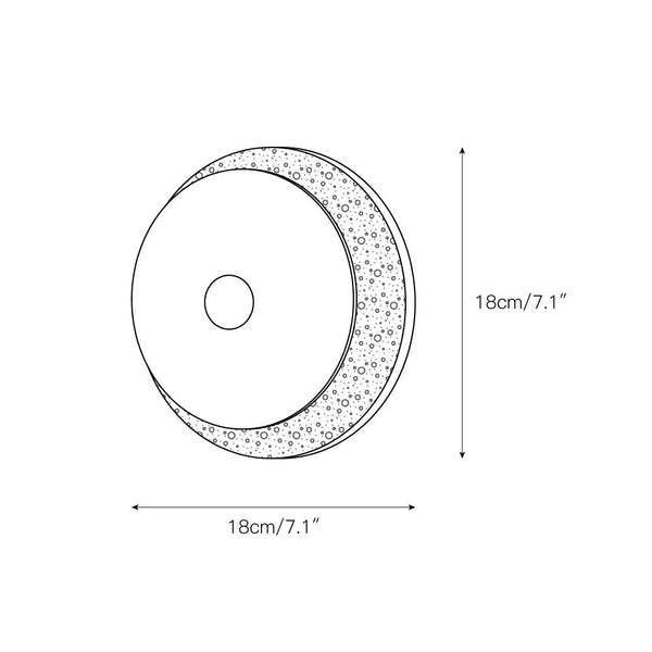 modern white travertine glass disc wall lamp