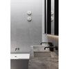 modern white travertine glass disc wall lamp