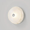 modern white travertine glass disc wall lamp
