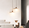 modern white travertine globe pendant light