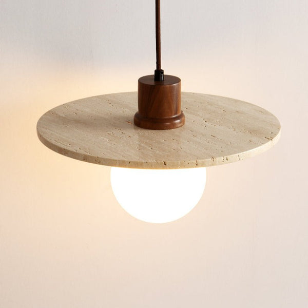 modern white travertine globe pendant light