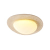 modern white travertine oval led ceiling light