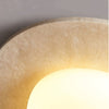 modern white travertine oval led ceiling light