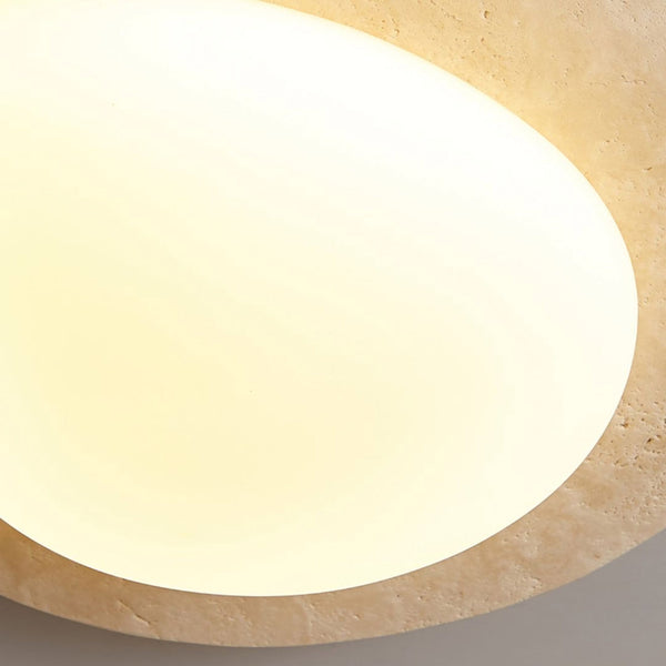 modern white travertine oval led ceiling light