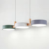 modern white wood metal 3 head pendant light