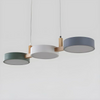 modern white wood metal 3 head pendant light