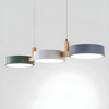 modern white wood metal 3 head pendant light