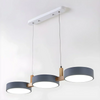 modern white wood metal 3 head pendant light