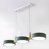 modern white wood metal 3 head pendant light