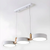 modern white wood metal 3 head pendant light