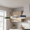 modern white wood metal 3 head pendant light