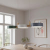 modern white wood metal 3 head pendant light