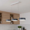 modern white wood metal 3 head pendant light