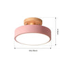 modern wood grain round flush mount ceiling light
