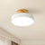 modern wood grain round flush mount ceiling light