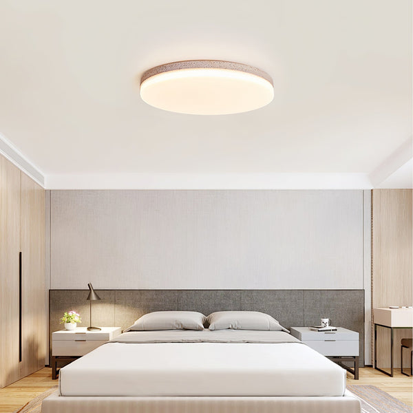 modern yellow travertine acrylic flush mount ceiling light
