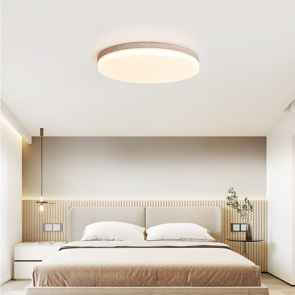 modern yellow travertine acrylic flush mount ceiling light