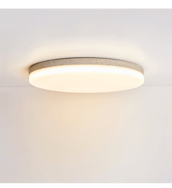 modern yellow travertine acrylic flush mount ceiling light