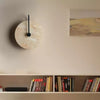 modern yellow travertine alabaster round wall lamp