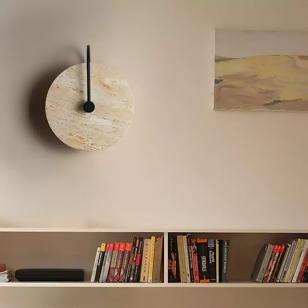 modern yellow travertine alabaster round wall lamp