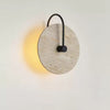 modern yellow travertine alabaster round wall lamp