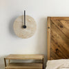 modern yellow travertine alabaster round wall lamp