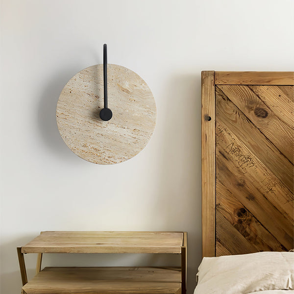 modern yellow travertine alabaster round wall lamp