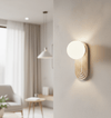modern yellow travertine arch wall sconce