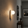 modern yellow travertine arch wall sconce