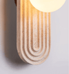 modern yellow travertine arch wall sconce