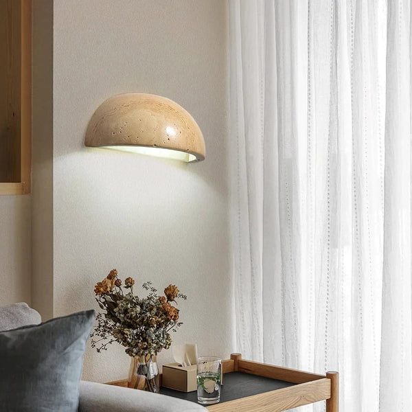 modern yellow travertine art wall lamp