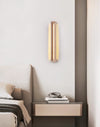 modern yellow travertine beam led wall sconce