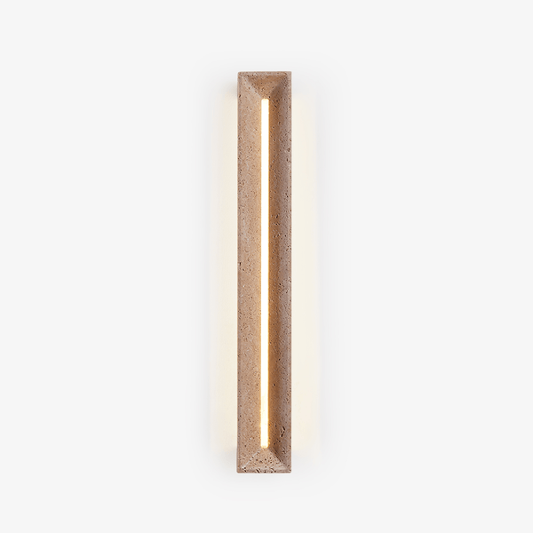 modern yellow travertine beam led wall sconce