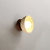 modern yellow travertine bowl wall sconce