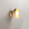 modern yellow travertine bowl wall sconce