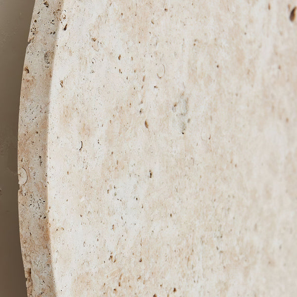 modern yellow travertine circle led wall sconce